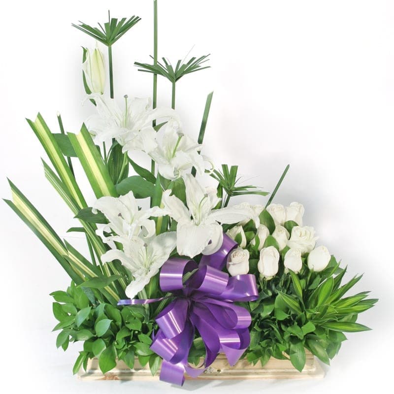 Ramo funebre blanco